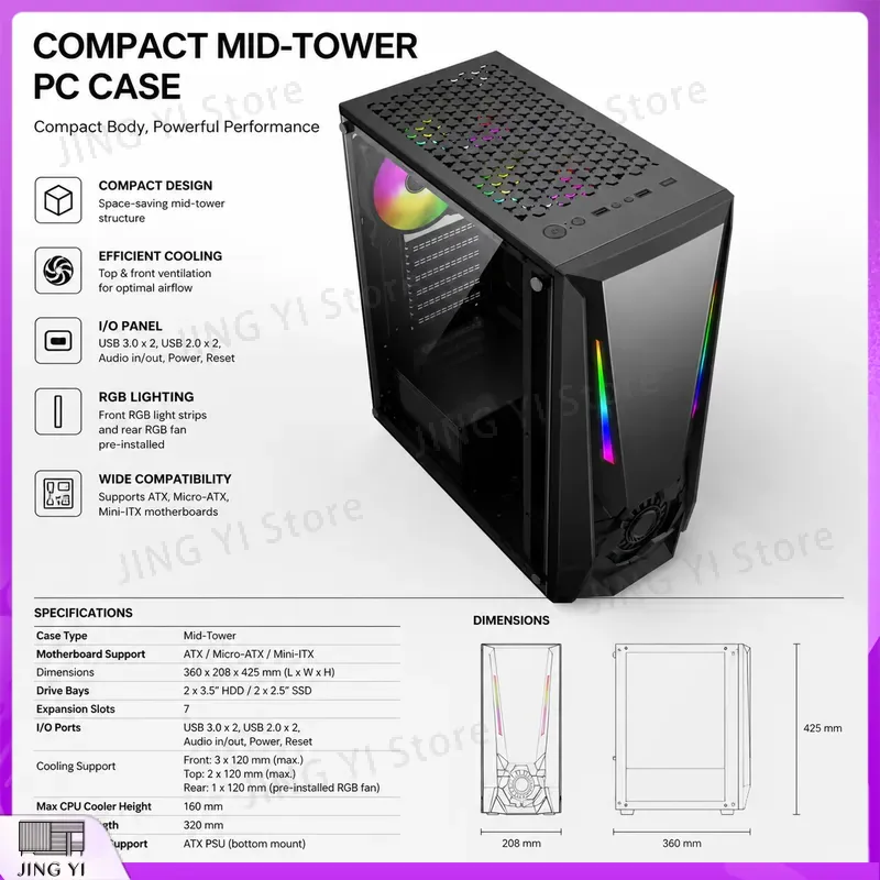 علبة كمبيوتر للألعاب ATX مع زج - مراجعة Gaming Hardware And Accessories وسعره