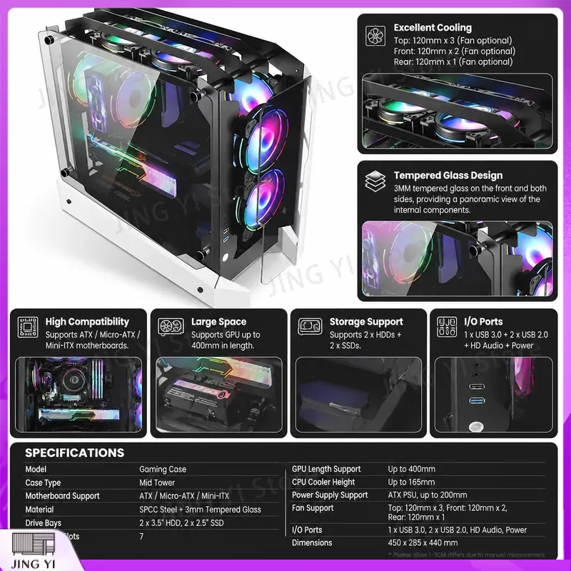 علبة كمبيوتر للألعاب mATX، هيك - مراجعة Gaming Hardware And Accessories وسعره