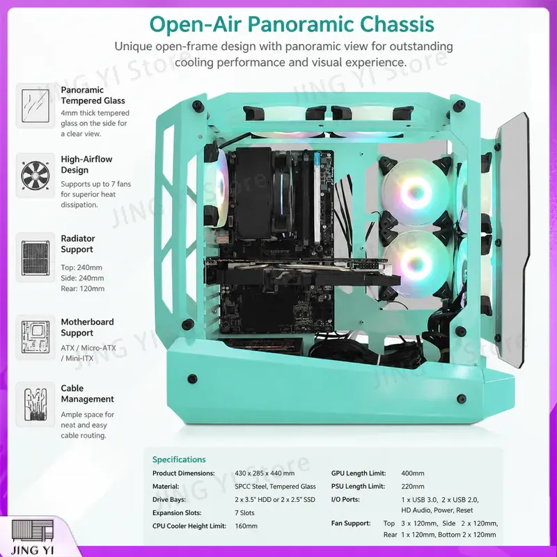 علبة كمبيوتر للألعاب mATX، هيك - مراجعة Gaming Hardware And Accessories وسعره
