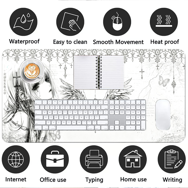 لوحة ماوس جلدية سوداء وبيضاء ب - مراجعة Gaming Accessories Girls وسعره